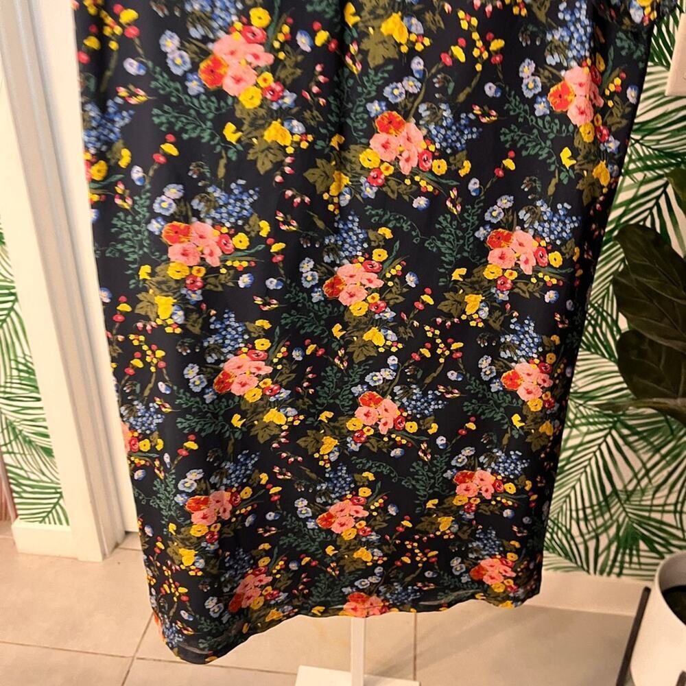 Madewell x No. 6 Black Floral Silk Ruffle Mini Dress Size 4 - Picture 4 of 10
